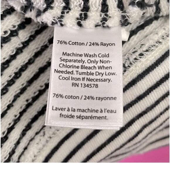 Vineyard Vines Black & White Striped Bateau Lace Up Pullover Sweater Sz XL - Picture 8 of 10